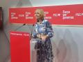 Lluïsa Moret en la rueda de prensa tras la reunión de la Ejecutiva del PSC