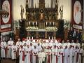 Pope Francis poses for a photograph with bishops at the Jakarta Cathedral in Jakarta on September 4, 2024. (Photo by Yasuyoshi CHIBA / POOL / AFP)