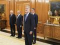 El Rey, con los presidentes del Tribunal Constitucional, Cándido Conde-Pumpido; del Senado, Pedro Rollán; del Congreso, Francina Armengol, y del Gobierno, Pedro Sánchez