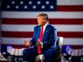 Trump en su última entrevista en Harrisburg (Pensilvania)
