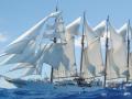El buque escuela Juan Sebastián Elcano, camino de Barcelona