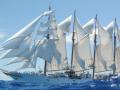 El buque escuela Juan Sebastián Elcano, camino de Barcelona