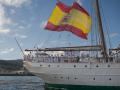 El buque escuela Juan Sebastián de Elcano en el puerto de Barcelona