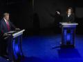 Donald Trump y Kamala Harris durante el debate electoral