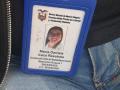 La acreditación que María Daniela Icaza llevaba colgada en el momento de su asesinato