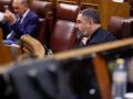 El líder de Santiago Abascal, durante una sesión plenaria en el Congreso
