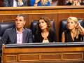 Pedro Sánchez, María Jesús Montero y Yolanda Díaz, este martes en el Congreso