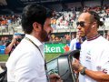 Mohammed Ben Sulayem y Lewis Hamilton, en una imagen de esta temporada