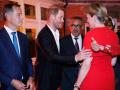 Outgoing Prime Minister Alexander De Croo, Prince Harry, Duke of Sussex, World Health Organisation WHO director-general Dr. Tedros Adhanom Ghebreyesus and Queen Mathilde of Belgium pictured during a high-level dinner on 'Violence against children and its impact on mental health' organized by WHO in New York City, United States of America, Sunday 22 September 2024.