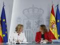 La ministra portavoz, Pilar Alegría, y la vicepresidenta tercera, Teresa Ribera