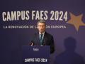 Alberto Núñez Feijóo durante su discurso en la clausura del Campus FAES