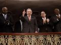 El dictador cubano Raúl Castro mira en el Gran Teatro de La Habana, el 22 de marzo de 2016 en La Habana, Cuba