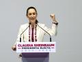 La presidenta de México, Claudia Sheinbaum, el día que declaró vencedora de las elecciones
