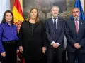 El ministro del Interior, Fernando Grande-Marlaska, se reúne con la presidenta de la Asociación Víctimas del Terrorismo (AVT), Maite Araluce, y el consejero Miguel Folguera -
