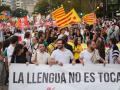 Reivindicaciones lingüísticas del nacionalismo valenciano, en la marcha por el 9 de octubre