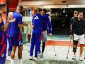 Rodri, Carvajal y Le Normand se acercaron a la concentración para dar ánimos a sus compañeros