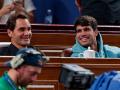 Roger Federer y Carlos Alcaraz juntos en el palco del Masters 1000 de Shanghái