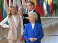 La primera ministra de Italia, Georgia Meloni, junto a la presidenta de la Comisión de la UE, Ursula von der Leyen, en Bruselas