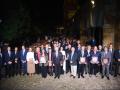 Premiados y autoridades, en el Patio de los Naranjos