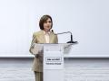 La presidenta de Moldavia, Maia Sandu, en la conferencia de prensa en Chisinau (Moldavia)