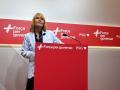 La viceprimera secretaria y portavoz del PSC, Lluïsa Moret, en una rueda de prensa