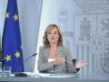 La ministra Portavoz, de Educación, Formación Profesional y Deportes, Pilar Alegría, durante una rueda de prensa posterior a la reunión del Consejo de Ministros en el Palacio de La Moncloa, a 22 de octubre de 2024