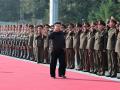 Kim Jong-un visitando el comando del 2º Cuerpo del Ejército Popular de Corea del Norte