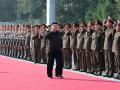 Kim Jong-un visitando el comando del 2º Cuerpo del Ejército Popular de Corea del Norte
