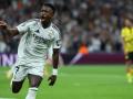Vinicius celebra uno de sus tres goles ante el Borussia Dortmund