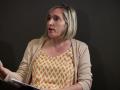 La candidata al Congreso de Sumar, Alda Recas, durante el encuentro informativo de Europa Press