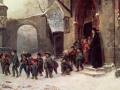 Niños saliendo de la escuela (1853) de Marc Louis Benjamin Vautier
