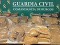 Imagen de la Guardia Civil de una incautación de picadura de tabaco ilegal en Burgos.