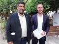 Llorenç Galmés y Pedro Bestard durante una rueda de prensa