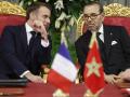 El presidente de Francia, Emmanuel Macron, junto al Rey de Marruecos, Mohamed VI, en Rabat