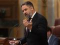 El líder de Vox, Santiago Abascal, durante una sesión plenaria