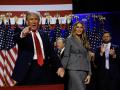 Donald Trump y Melania celebran el triunfo electoral en un acto en West Palm Beach
