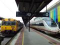 Un convoy del Tren Celta, estacionado en Vigo