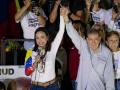 La líder opositora venezolana, María Corina Machado, y el presidente electo de Venezuela, Edmundo González Urrutia