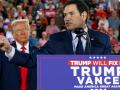 El senador republicano Marco Rubio, en un acto de campaña de Donald Trump