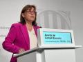 La portavoz del Govern, Sílvia Paneque, durante la comparecencia en la que se ha nombrado a Andreu Navas como presidente de la ATC