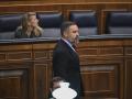 El diputado y líder de Vox, Santiago Abascal, en el pleno del Congreso