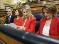 Las vicepresidentas Ribera, Díaz y Montero, junto al presidente en el Congreso