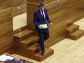 Carlos Mazón, tras comparecer en las Cortes Valencianas por su gestión de la DANA