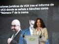La coordinadora jurídica de VOX, Marta Castro, ofrece una rueda de prensa