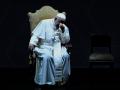 Pope Francis reacts as he participates in the Italian conference of the general State of Natality, in Rome on May 10, 2024. (Photo by Andreas SOLARO / AFP) / AFP PICTURES OF THE YEAR 2024