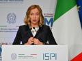 Giorgia Meloni durante una rueda de prensa