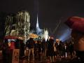 La catedral de Notre Dame, iluminada durante su reapertura