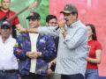 El presidente de Venezuela, Nicolás Maduro, habla con sus partidarios durante un mitin en Caracas