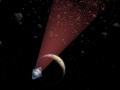 Ilustración del telescopio James Webb revelando una serie de asteroides
