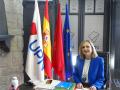 La presidenta de UPN y ex alcaldesa de Pamplona, Cristina Ibarrola, en la sede de UPN en Pamplona